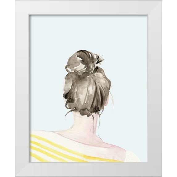 Parker, Jennifer Paxton 12x14 White Modern Wood Framed Museum Art Print Titled - Top Knot Sailor Stripes I