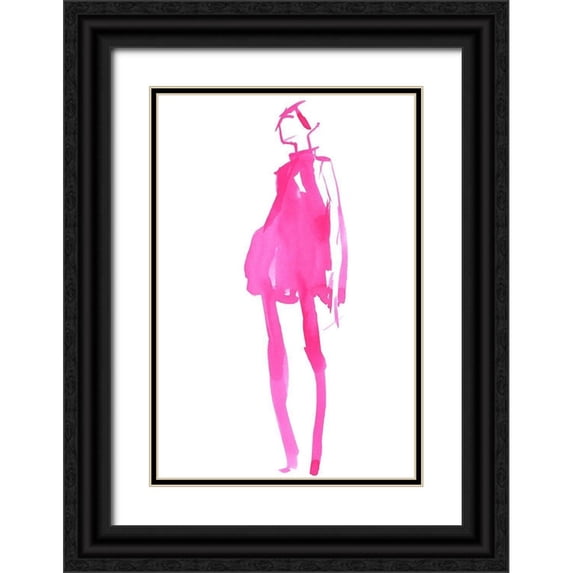 Parker, Jennifer Paxton 13x18 Black Ornate Wood Framed with Double Matting Museum Art Print Titled - Fuchsia Street Fashion II