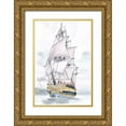 thumbnail image 1 of Parker, Jennifer Paxton 13x18 Gold Ornate Wood Framed with Double Matting Museum Art Print Titled - Tall Ship II, 1 of 4