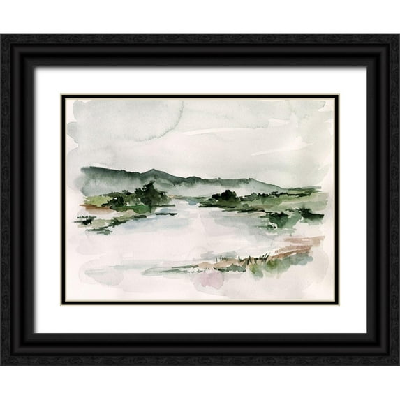 Parker, Jennifer Paxton 14x11 Black Ornate Wood Framed with Double Matting Museum Art Print Titled - Lake Mist II