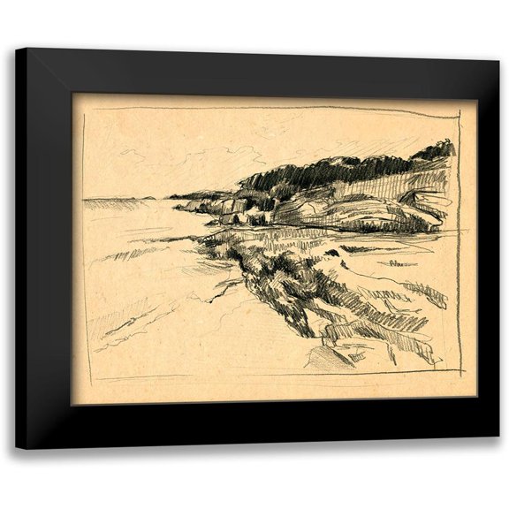 Parker, Jennifer Paxton 14x12 Black Modern Framed Museum Art Print Titled - Sketched Cove I