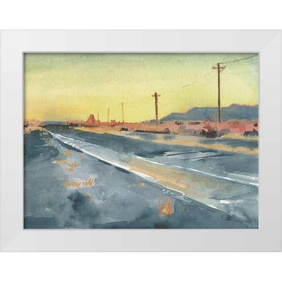 Parker, Jennifer Paxton 14x12 White Modern Wood Framed Museum Art Print Titled - Deserted Highway I