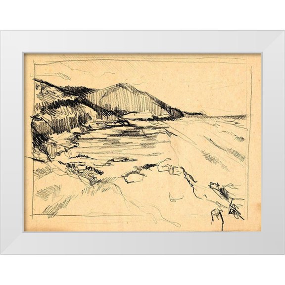 Parker, Jennifer Paxton 14x12 White Modern Wood Framed Museum Art Print Titled - Sketched Cove II