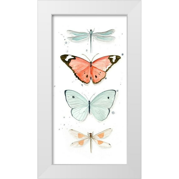 Parker, Jennifer Paxton 14x24 White Modern Wood Framed Museum Art Print Titled - Summer Butterflies I
