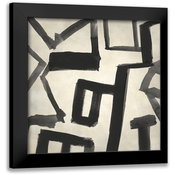 Parker, Jennifer Paxton 15x15 Black Modern Framed Museum Art Print Titled - Onyx Maze I