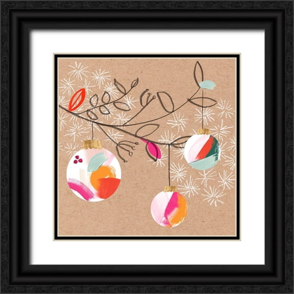 Parker, Jennifer Paxton 15x15 Black Ornate Wood Framed with Double Matting Museum Art Print Titled - Crafty Christmas III