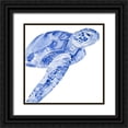 thumbnail image 1 of Parker, Jennifer Paxton 15x15 Black Ornate Wood Framed with Double Matting Museum Art Print Titled - Ultramarine Sea Turtle II, 1 of 4