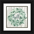 thumbnail image 1 of Parker, Jennifer Paxton 15x15 Black Ornate Wood Framed with Double Matting Museum Art Print Titled - Welcome Wreath I, 1 of 4