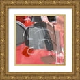 thumbnail image 1 of Parker, Jennifer Paxton 15x15 Gold Ornate Wood Framed with Double Matting Museum Art Print Titled - Red and Gray Abstract II, 1 of 4