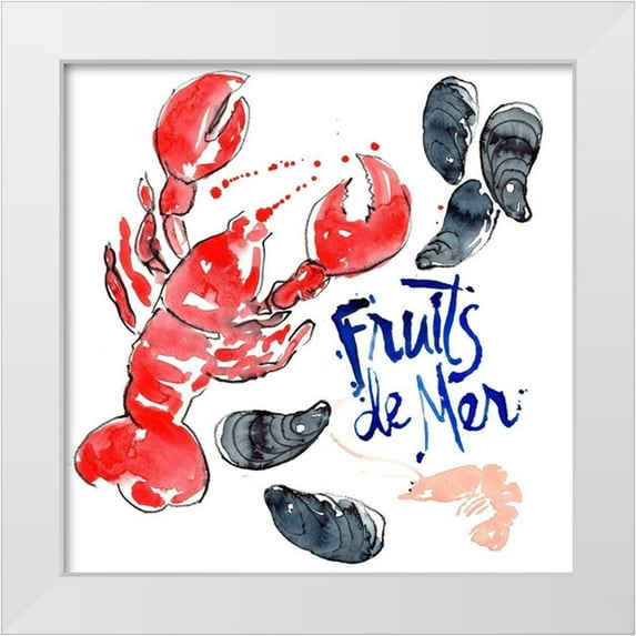 Parker, Jennifer Paxton 15x15 White Modern Wood Framed Museum Art Print Titled - Fruits De Mer I