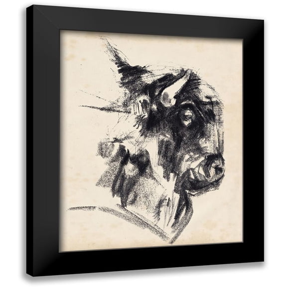 Parker, Jennifer Paxton 15x18 Black Modern Framed Museum Art Print Titled - Bison Head Gesture I