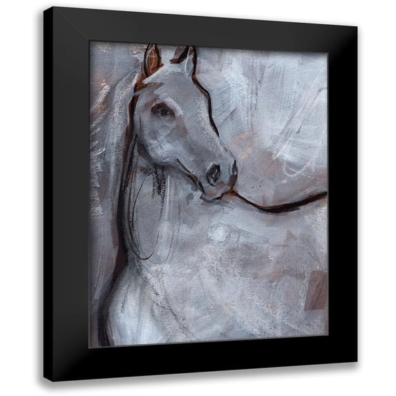 Parker, Jennifer Paxton 15x18 Black Modern Framed Museum Art Print Titled - White Horse Contour I