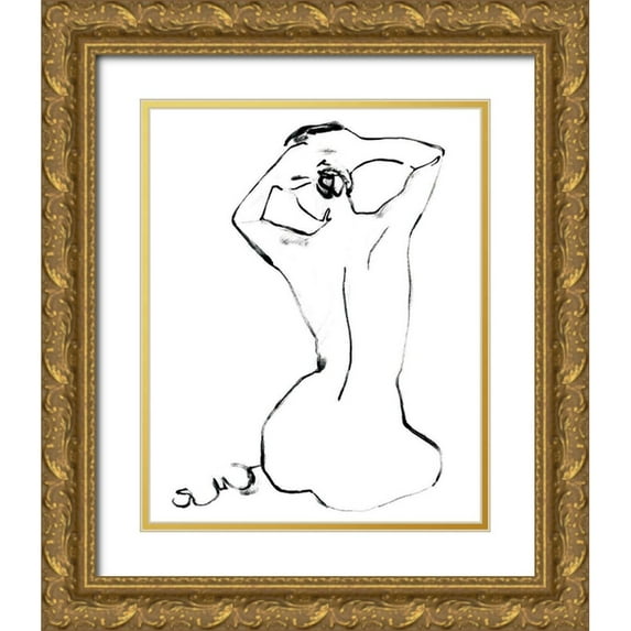Parker, Jennifer Paxton 15x18 Gold Ornate Wood Framed with Double Matting Museum Art Print Titled - Fixing the Bun I