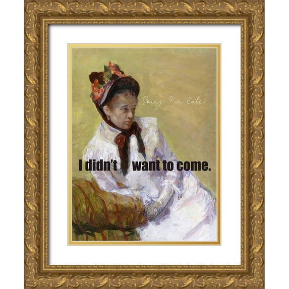 Parker, Jennifer Paxton 15x18 Gold Ornate Wood Framed with Double Matting Museum Art Print Titled - Masterful Snark - Sorry Im Late