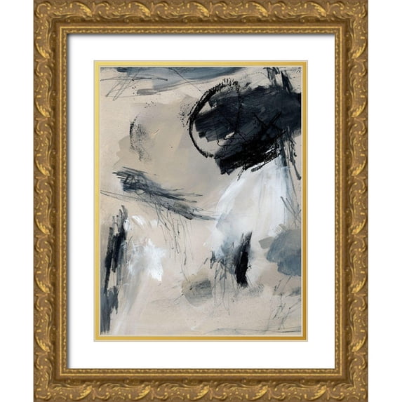 Parker, Jennifer Paxton 15x18 Gold Ornate Wood Framed with Double Matting Museum Art Print Titled - Scribble Abstract I