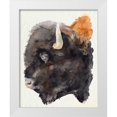 thumbnail image 1 of Parker, Jennifer Paxton 15x18 White Modern Wood Framed Museum Art Print Titled - Watercolor Bison Profile II, 1 of 4