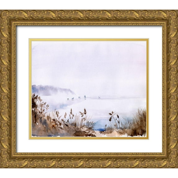 Parker, Jennifer Paxton 17x15 Gold Ornate Wood Framed with Double Matting Museum Art Print Titled - Sea Oats Mist I
