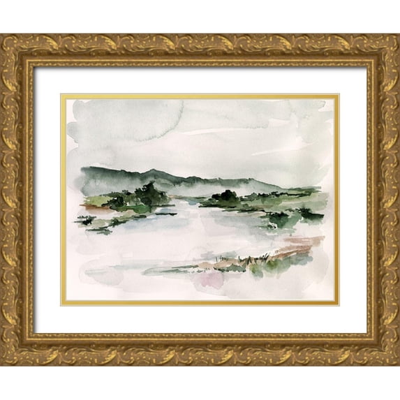 Parker, Jennifer Paxton 18x14 Gold Ornate Wood Framed with Double Matting Museum Art Print Titled - Lake Mist II