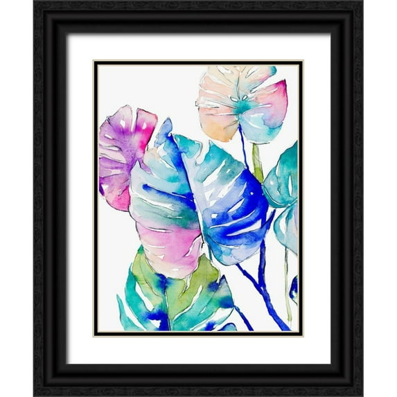Parker, Jennifer Paxton 19x24 Black Ornate Wood Framed with Double Matting Museum Art Print Titled - Prism Palms I
