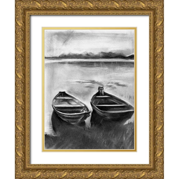 Parker, Jennifer Paxton 19x24 Gold Ornate Wood Framed with Double Matting Museum Art Print Titled - Bateau Noir II
