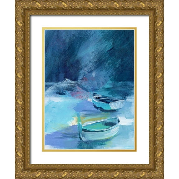 Parker, Jennifer Paxton 19x24 Gold Ornate Wood Framed with Double Matting Museum Art Print Titled - Cove Boats II