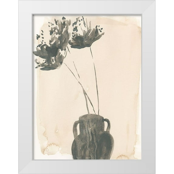 Parker, Jennifer Paxton 19x24 White Modern Wood Framed Museum Art Print Titled - Grey Garden Vase II