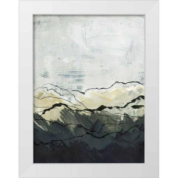 Parker, Jennifer Paxton 19x24 White Modern Wood Framed Museum Art Print Titled - Winter Mountains I