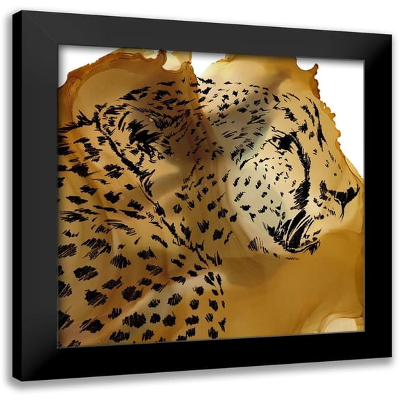 Parker, Jennifer Paxton 20x20 Black Modern Framed Museum Art Print Titled - Leopard Portrait II