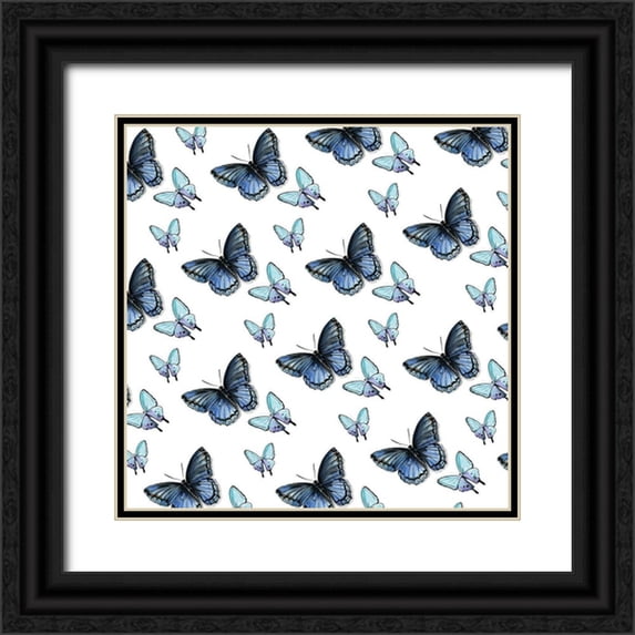 Parker, Jennifer Paxton 20x20 Black Ornate Wood Framed with Double Matting Museum Art Print Titled - Watercolor Butterfly Collection H