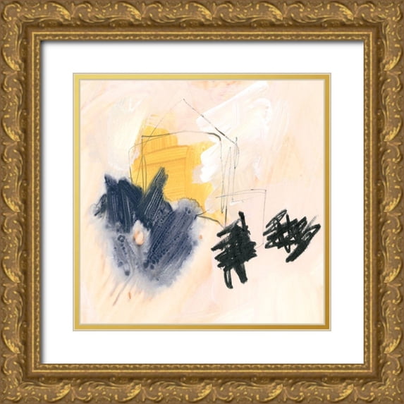 Parker, Jennifer Paxton 20x20 Gold Ornate Wood Framed with Double Matting Museum Art Print Titled - Yellow Ochre Splotch I