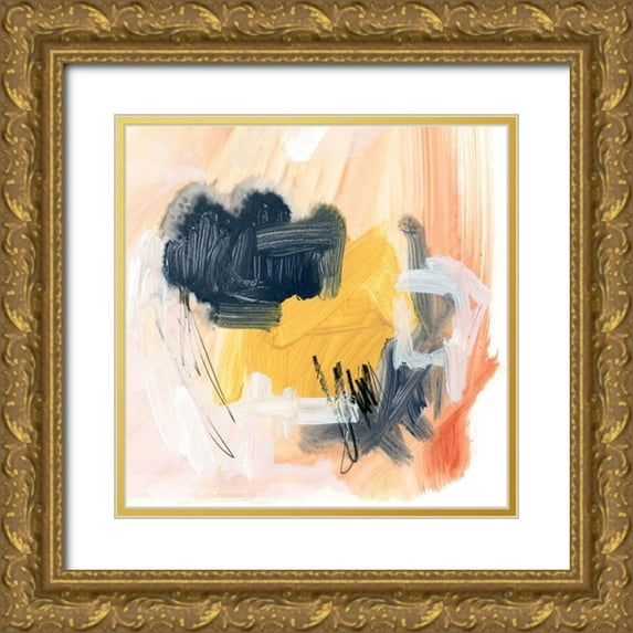 Parker, Jennifer Paxton 20x20 Gold Ornate Wood Framed with Double Matting Museum Art Print Titled - Yellow Ochre Splotch V