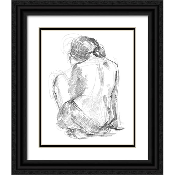 Parker, Jennifer Paxton 20x24 Black Ornate Wood Framed with Double Matting Museum Art Print Titled - Sitting Pose I