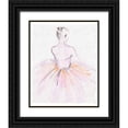 thumbnail image 1 of Parker, Jennifer Paxton 20x24 Black Ornate Wood Framed with Double Matting Museum Art Print Titled - Watercolor Ballerina II, 1 of 4