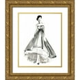 thumbnail image 1 of Parker, Jennifer Paxton 20x24 Gold Ornate Wood Framed with Double Matting Museum Art Print Titled - Gestural Evening Gown II, 1 of 4