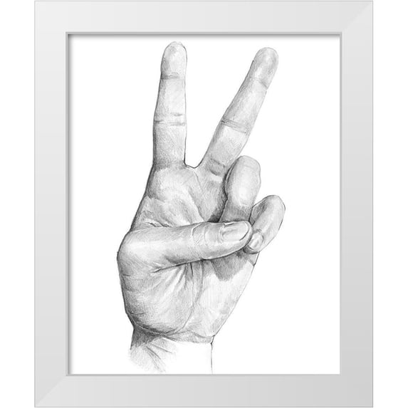 Parker, Jennifer Paxton 20x24 White Modern Wood Framed Museum Art Print Titled - Hand Signs II