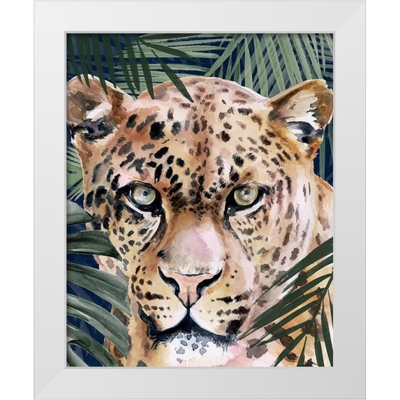 Parker, Jennifer Paxton 20x24 White Modern Wood Framed Museum Art Print Titled - Jungle Cat II