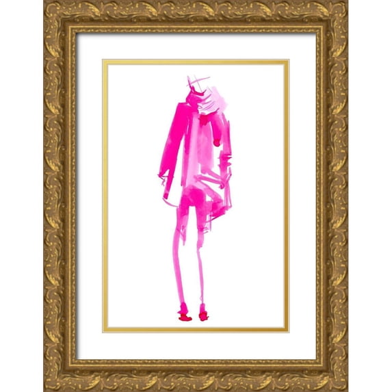 Parker, Jennifer Paxton 23x32 Gold Ornate Wood Framed with Double Matting Museum Art Print Titled - Fuchsia Street Fashion III