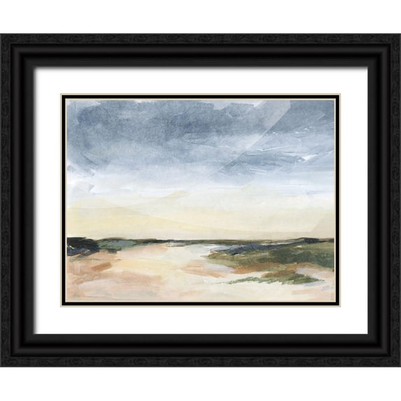 Parker, Jennifer Paxton 24x19 Black Ornate Wood Framed with Double Matting Museum Art Print Titled - Stormy Sandbar II