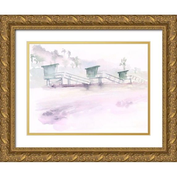 Parker, Jennifer Paxton 24x19 Gold Ornate Wood Framed with Double Matting Museum Art Print Titled - Dawn Beach Break II