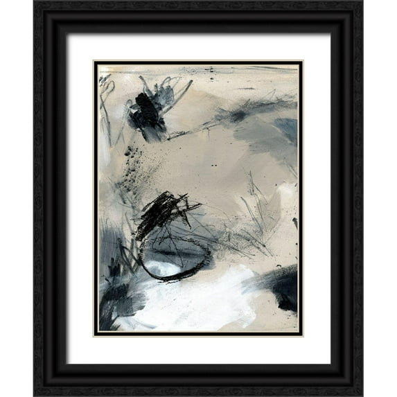 Parker, Jennifer Paxton 25x32 Black Ornate Wood Framed with Double Matting Museum Art Print Titled - Scribble Abstract II