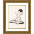 thumbnail image 1 of Parker, Jennifer Paxton 25x32 Gold Ornate Wood Framed with Double Matting Museum Art Print Titled - Figure Gesture I, 1 of 4