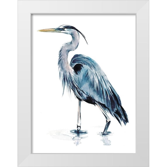 Parker, Jennifer Paxton 25x32 White Modern Wood Framed Museum Art Print Titled - Blue Blue Heron II