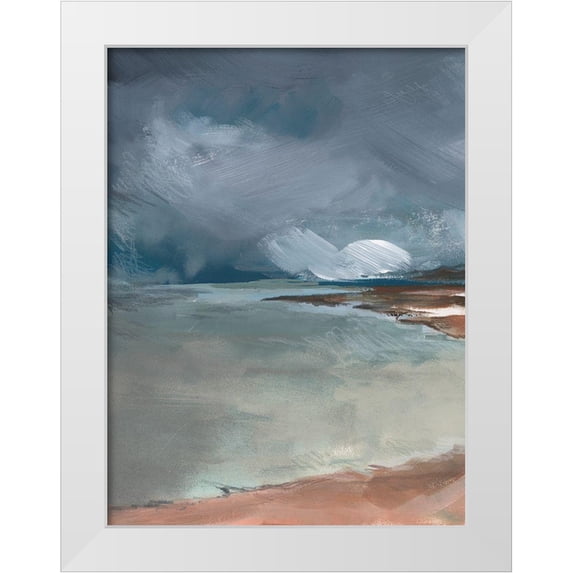 Parker, Jennifer Paxton 25x32 White Modern Wood Framed Museum Art Print Titled - Sea Glass Storm I
