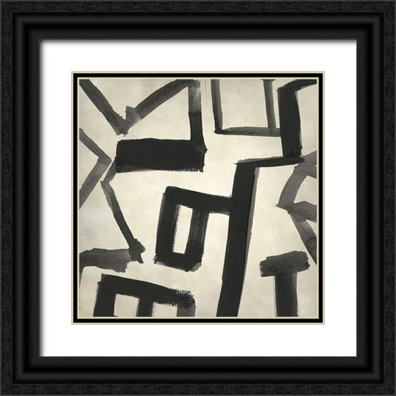 Parker, Jennifer Paxton 26x26 Black Ornate Wood Framed with Double Matting Museum Art Print Titled - Onyx Maze I