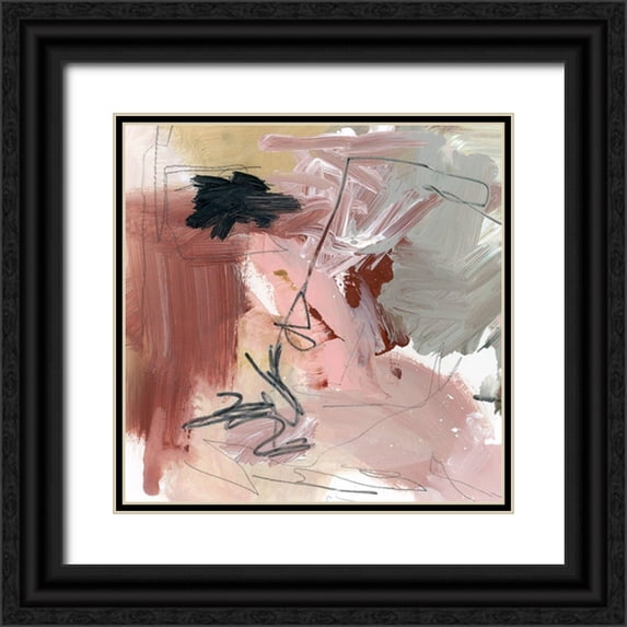 Parker, Jennifer Paxton 26x26 Black Ornate Wood Framed with Double Matting Museum Art Print Titled - Pale Scribble II