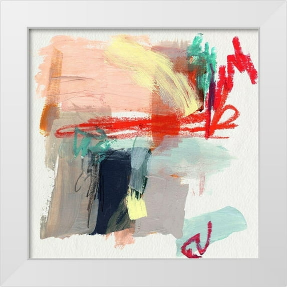 Parker, Jennifer Paxton 26x26 White Modern Wood Framed Museum Art Print Titled - Abstract Metro Maps I