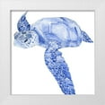 thumbnail image 1 of Parker, Jennifer Paxton 26x26 White Modern Wood Framed Museum Art Print Titled - Ultramarine Sea Turtle I, 1 of 4