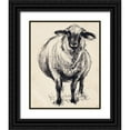 thumbnail image 1 of Parker, Jennifer Paxton 26x32 Black Ornate Wood Framed with Double Matting Museum Art Print Titled - Charcoal Sheep II, 1 of 4