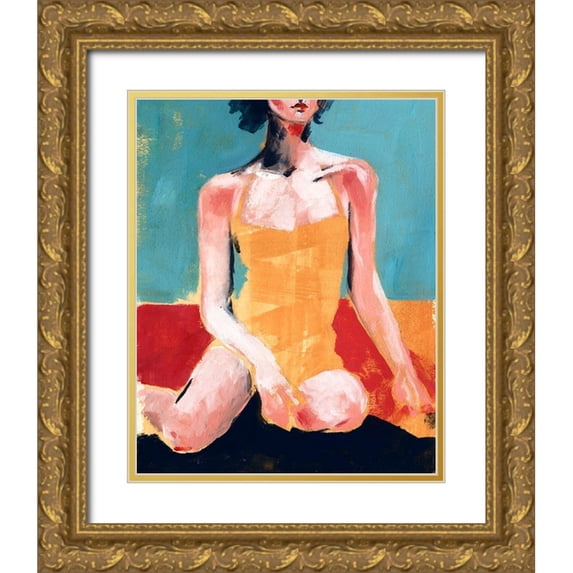 Parker, Jennifer Paxton 26x32 Gold Ornate Wood Framed with Double Matting Museum Art Print Titled - Vintage Swim I