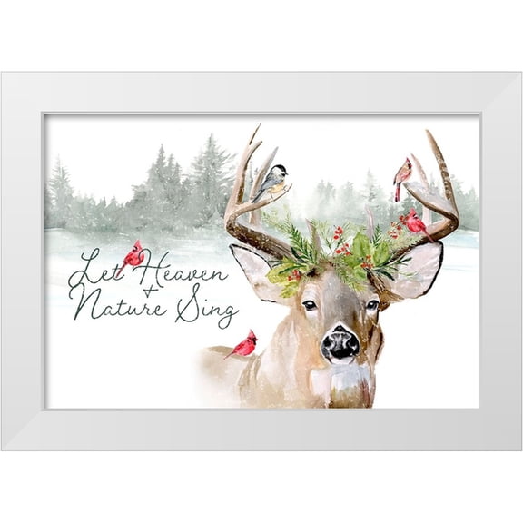 Parker, Jennifer Paxton 32x23 White Modern Wood Framed Museum Art Print Titled - Holiday Deer Collection A